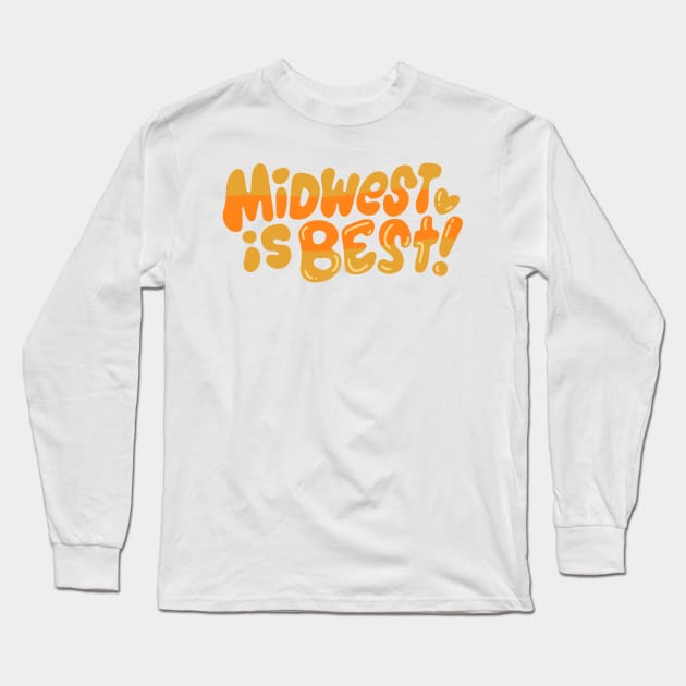 Midwest is Best! (yellow!) Long Sleeve T-Shirt by Jillian Kaye Art